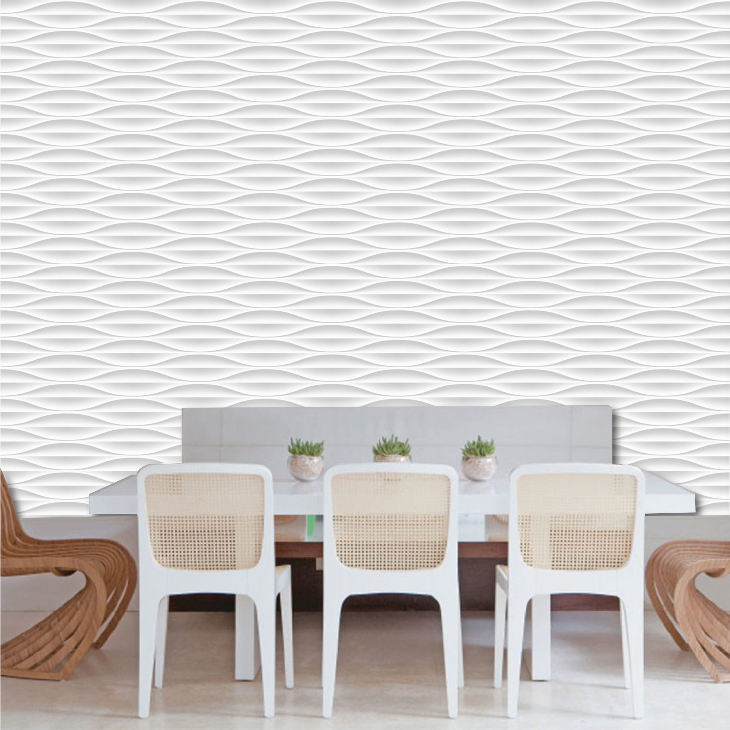 PAPEL PAREDE EFEITO 3D TONS CINZA COM BRANCO