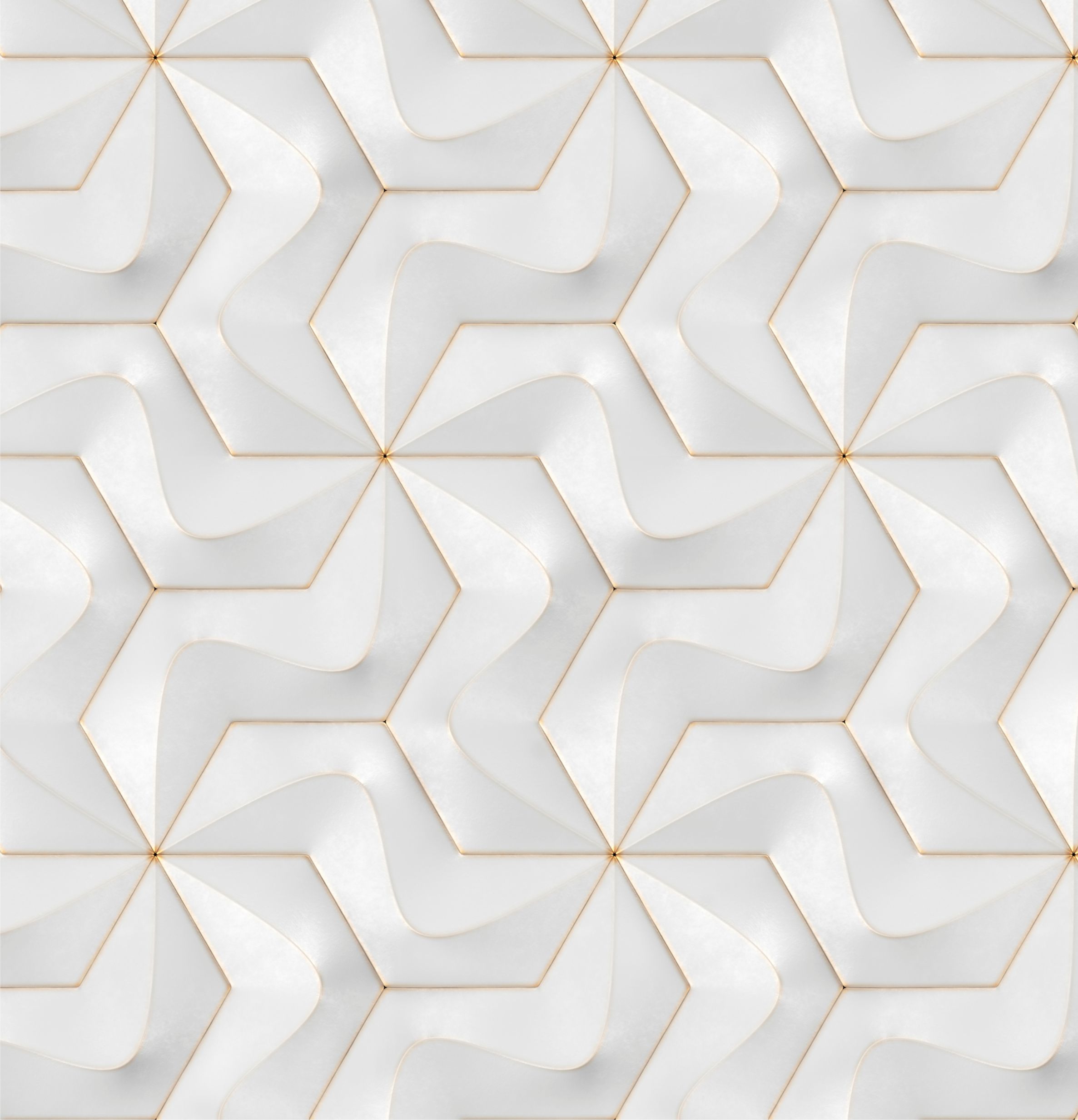 PAPEL PAREDE EFEITO 3D PEDRA - BRANCO E CINZA DETALHES DOURADO
