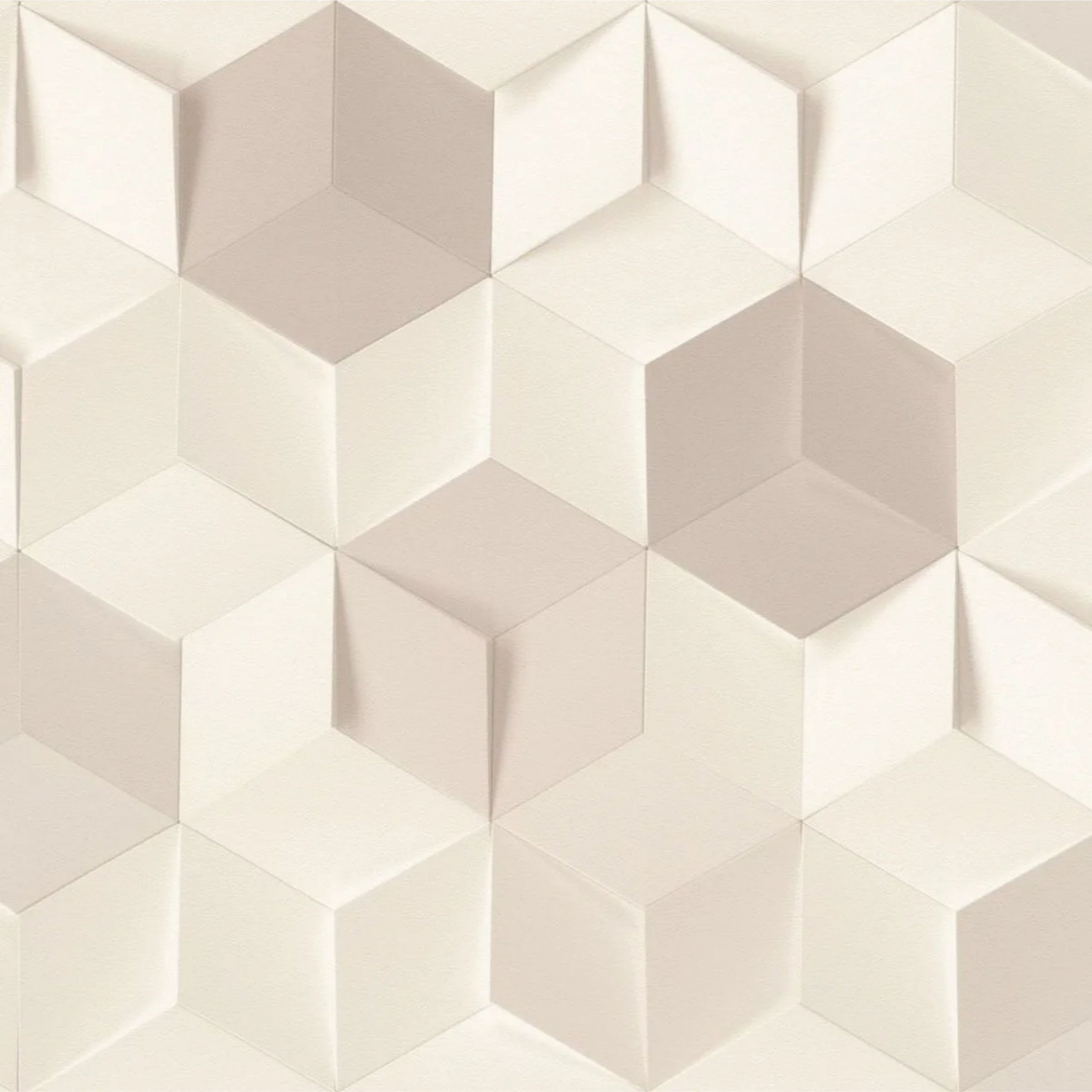 PAPEL PAREDE LAVÁVEL GEOMÉTRICO 3D CINZA OU BEGE