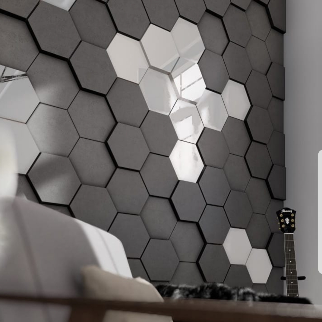 REVESTIMENTO 3D hexagonal – GESSO / CIMENTICIO