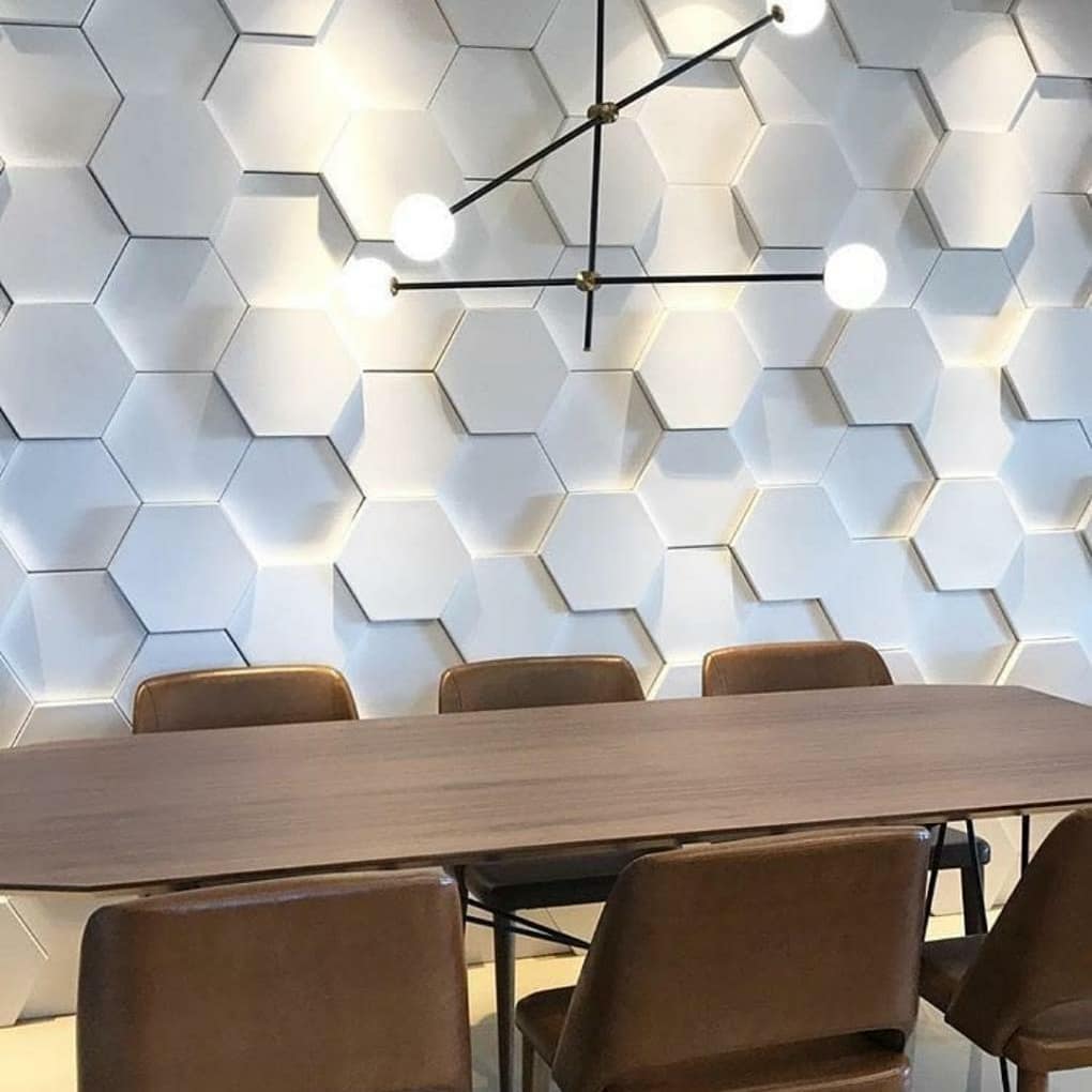 REVESTIMENTO 3D hexagonal – GESSO / CIMENTICIO