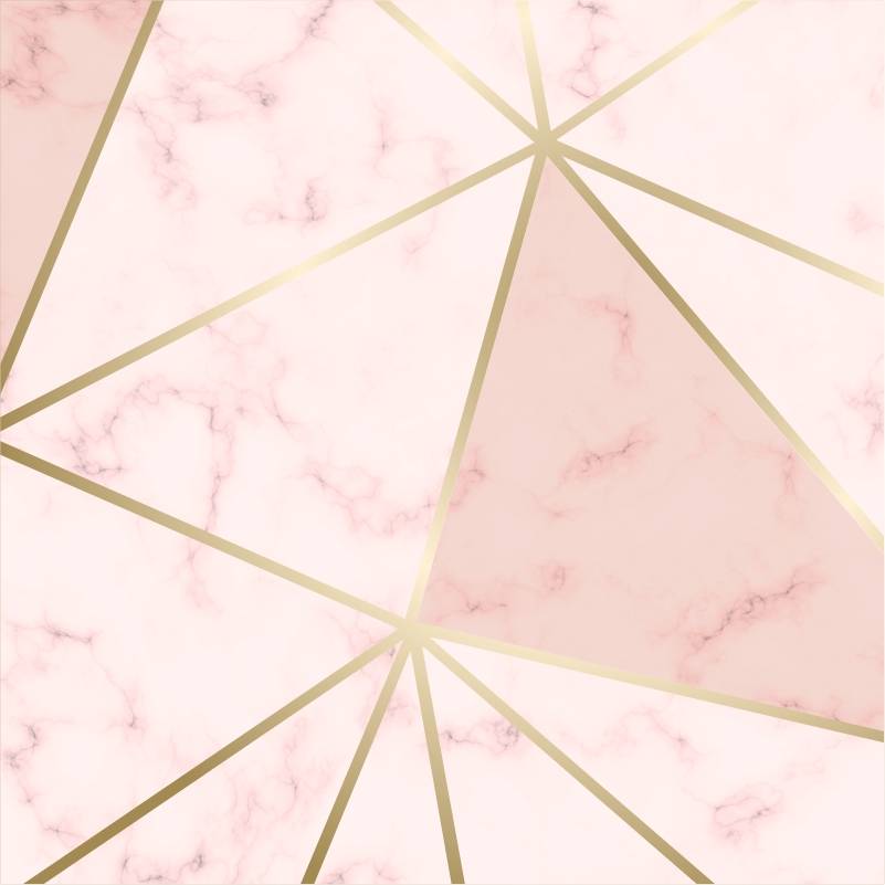 PAPEL DE PAREDE GEOMÉTRICO ROSA COM EFEITO DOURADO
