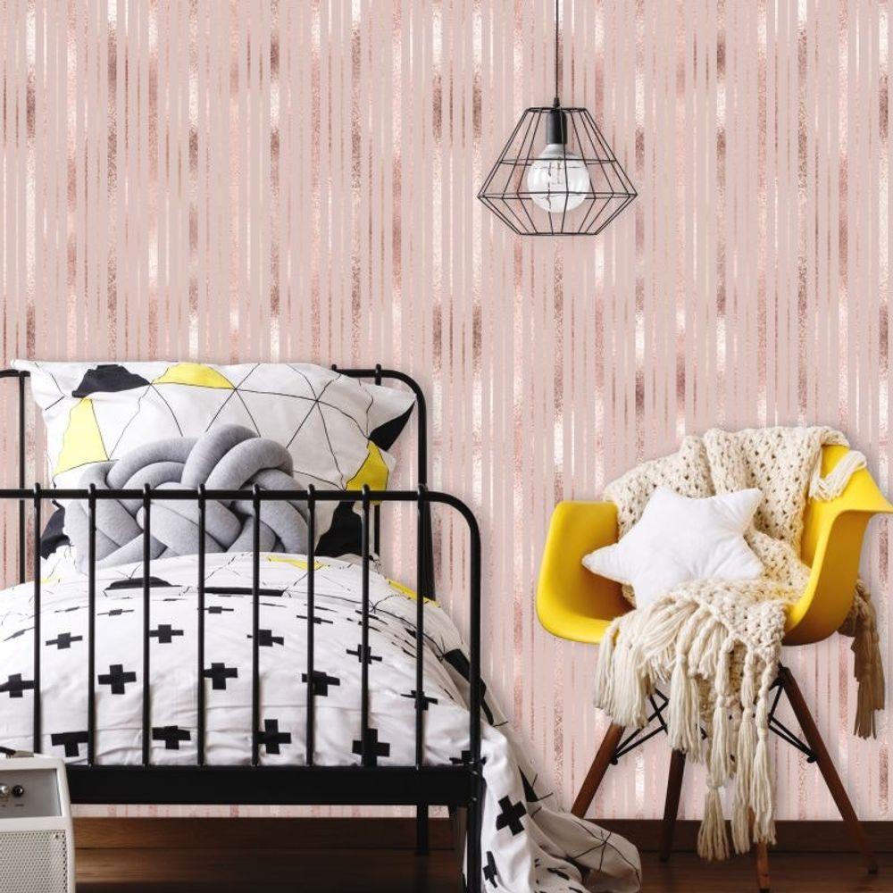 PAPEL DE PAREDE LISTRADO ROSE