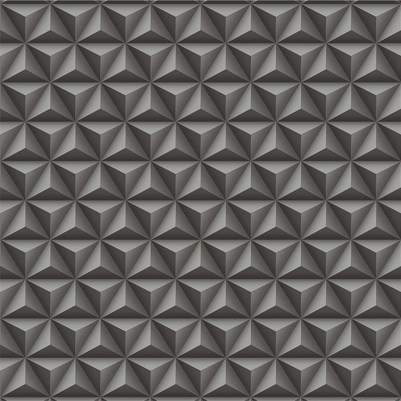 PAPEL DE PAREDE EFEITO 3D PRETO COM CINZA
