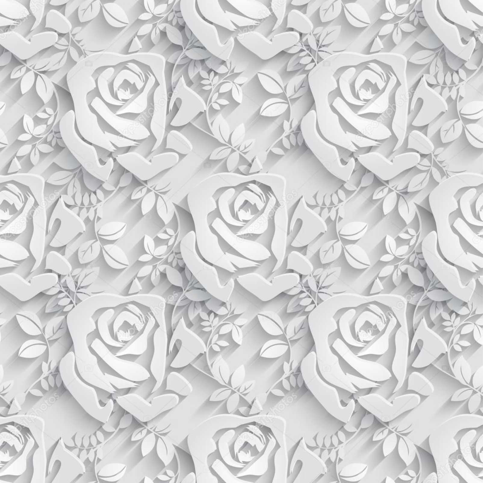 PAPEL DE PAREDE EFEITO 3D ROSAS FLORES