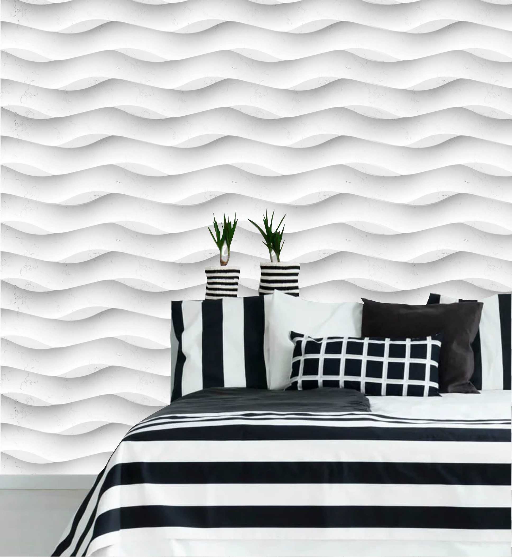 PAPEL DE PAREDE EFEITO 3D - ONDAS COM EFEITO PEDRA