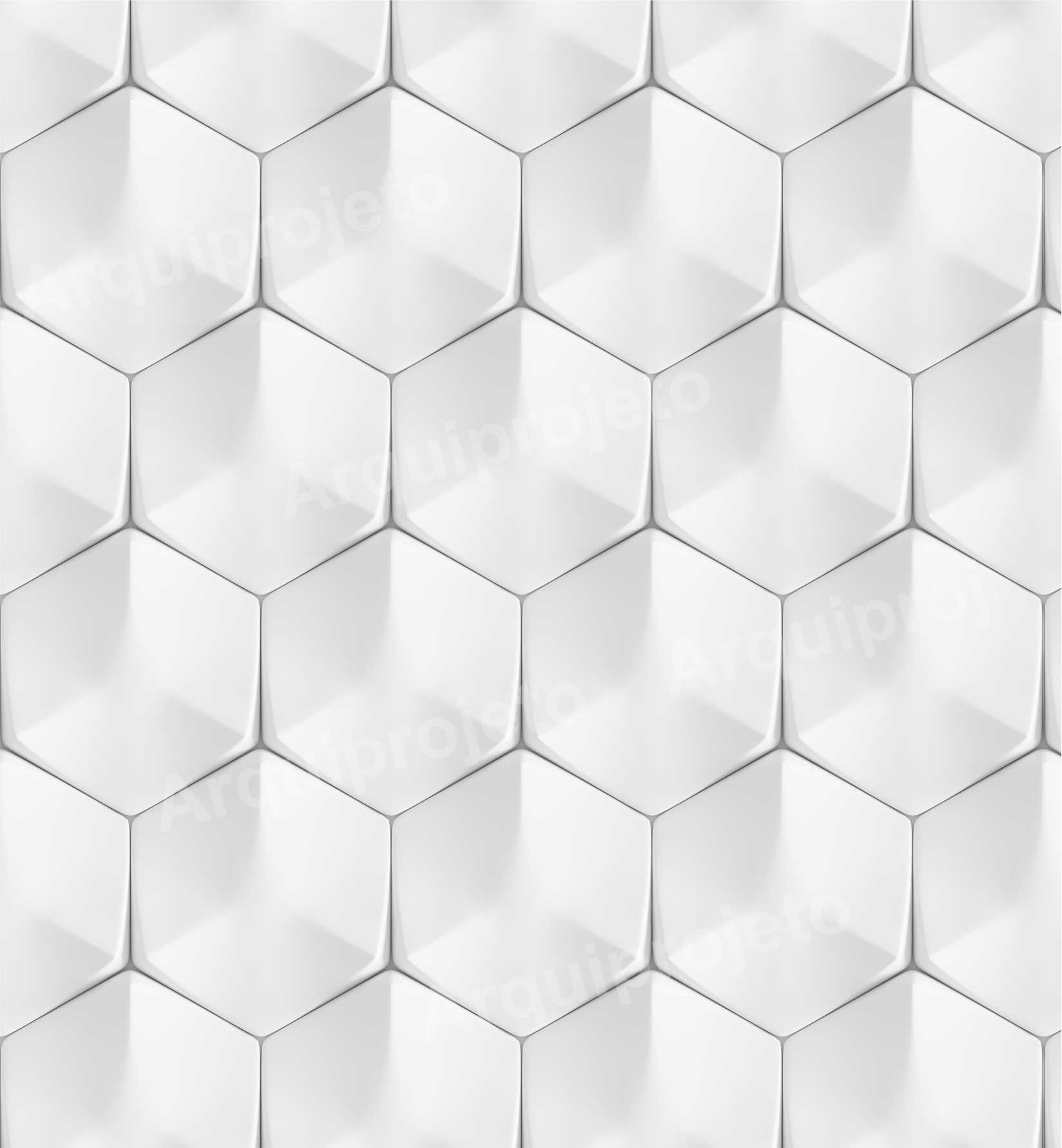 PAPEL DE PAREDE EFEITO 3D HEXAGONAL