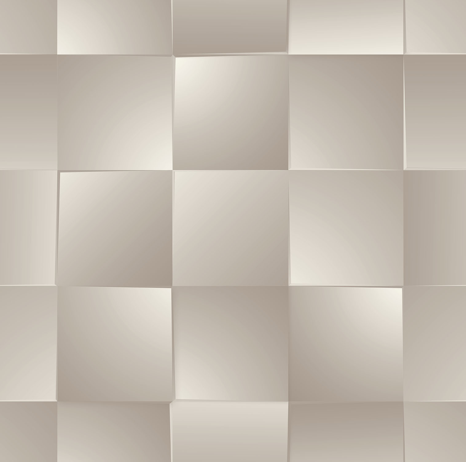 PAPEL DE PAREDE GEOMETRICO 3D BEGE QUADRADOS