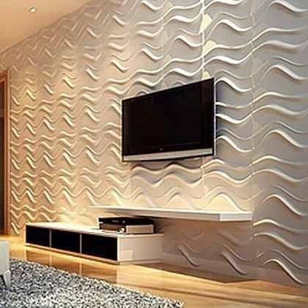 REVESTIMENTO 3D WAVES POLIETILENO PVC - JA APLICADO