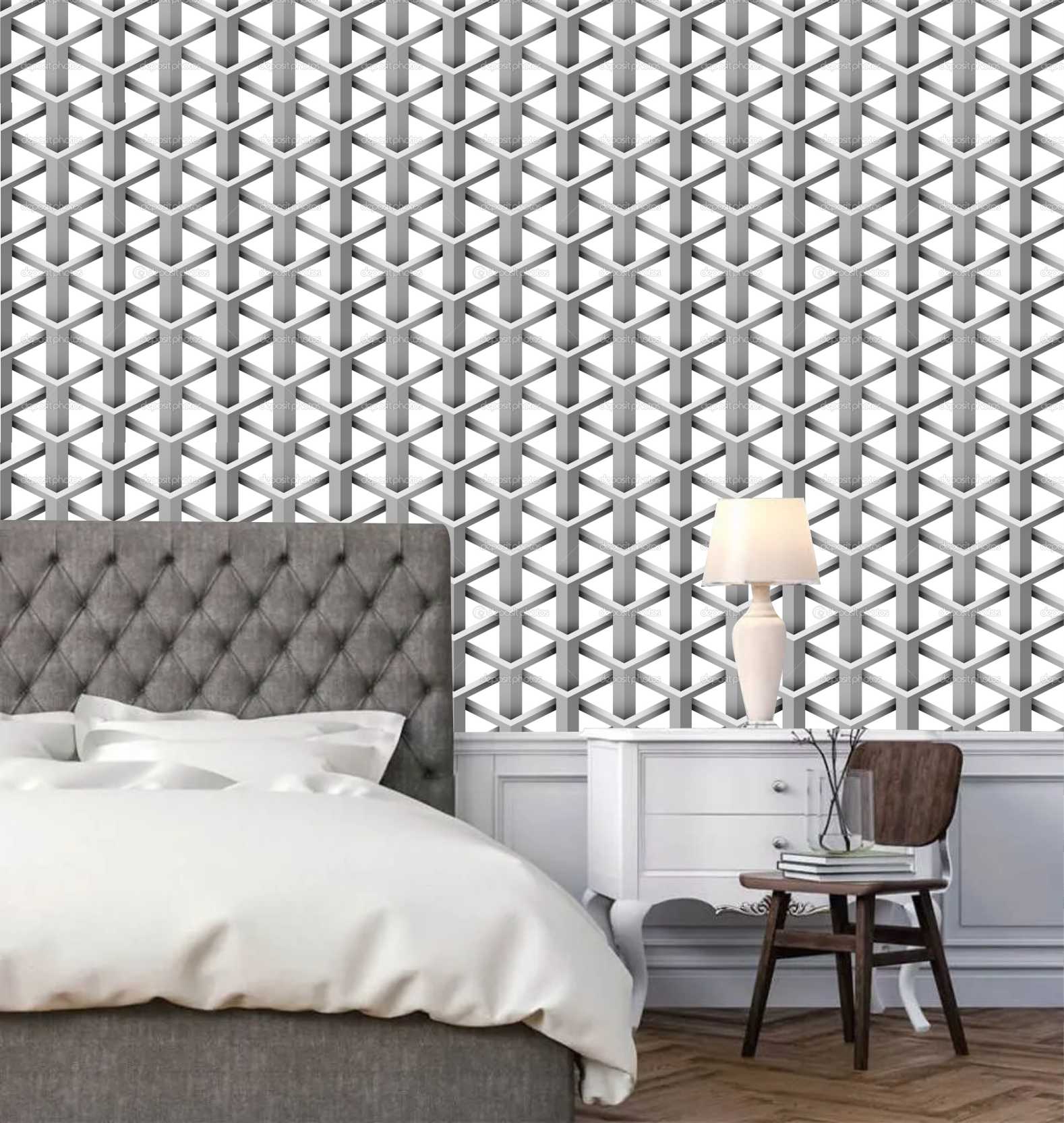 PAPEL DE PAREDE EFEITO 3D GEOMÉTRICO METAL