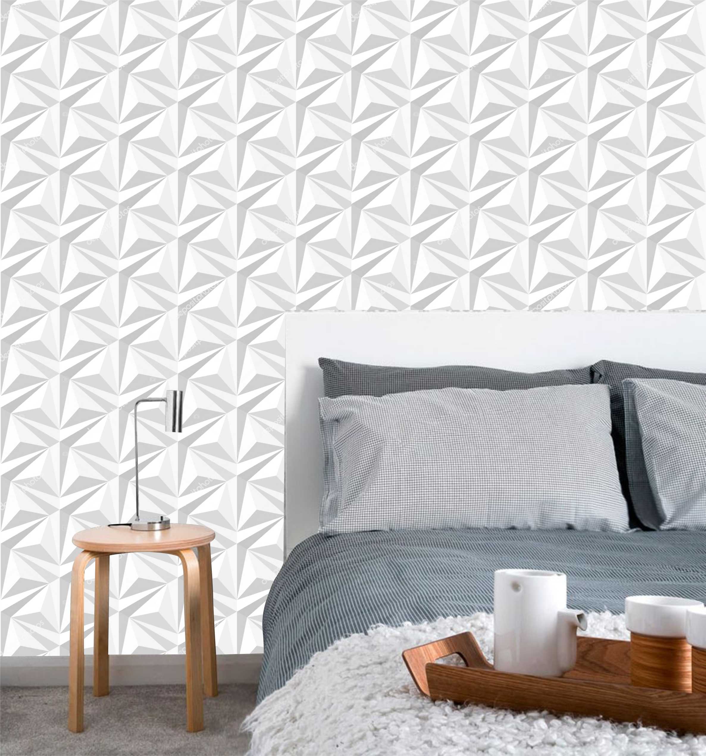 PAPEL DE PAREDE EFEITO 3D ESTRELAS ABSTRATA