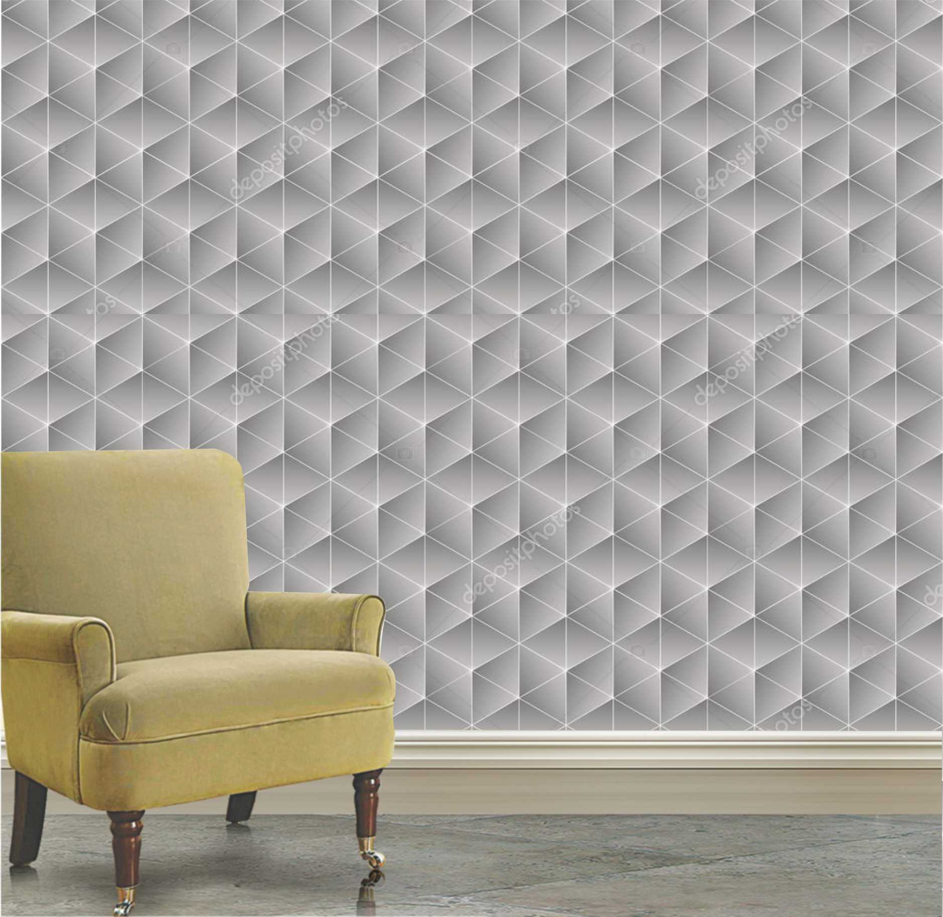 PAPEL DE PAREDE EFEITO 3D GEOMÉTRICO HEXAGONAL