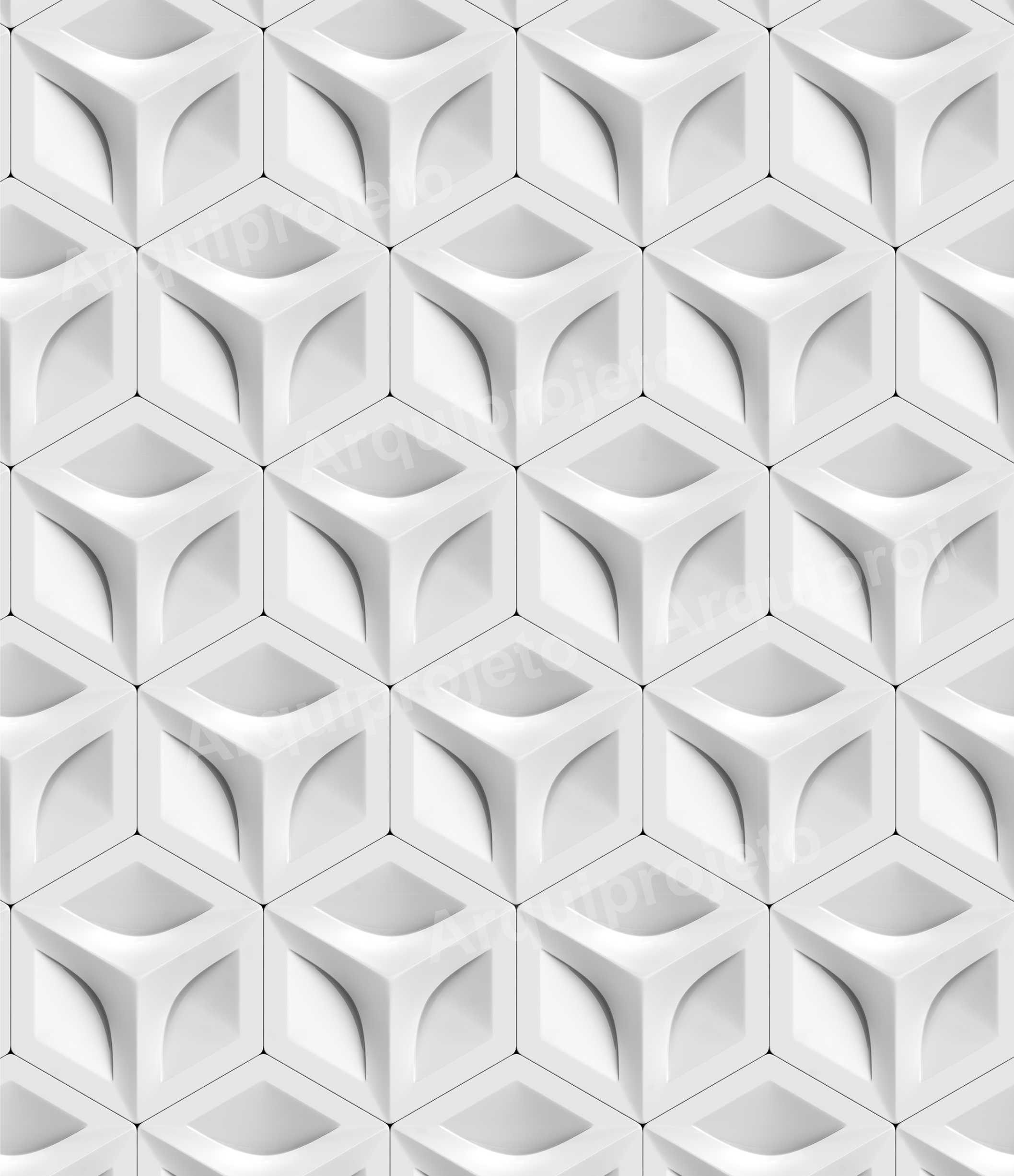 PAPEL DE PAREDE EFEITO 3D GEOMÉTRICO HEXAGONAL
