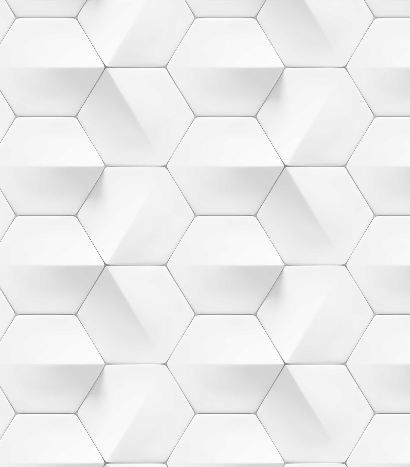 PAPEL PAREDE EFEITO 3D HEXAGONAL