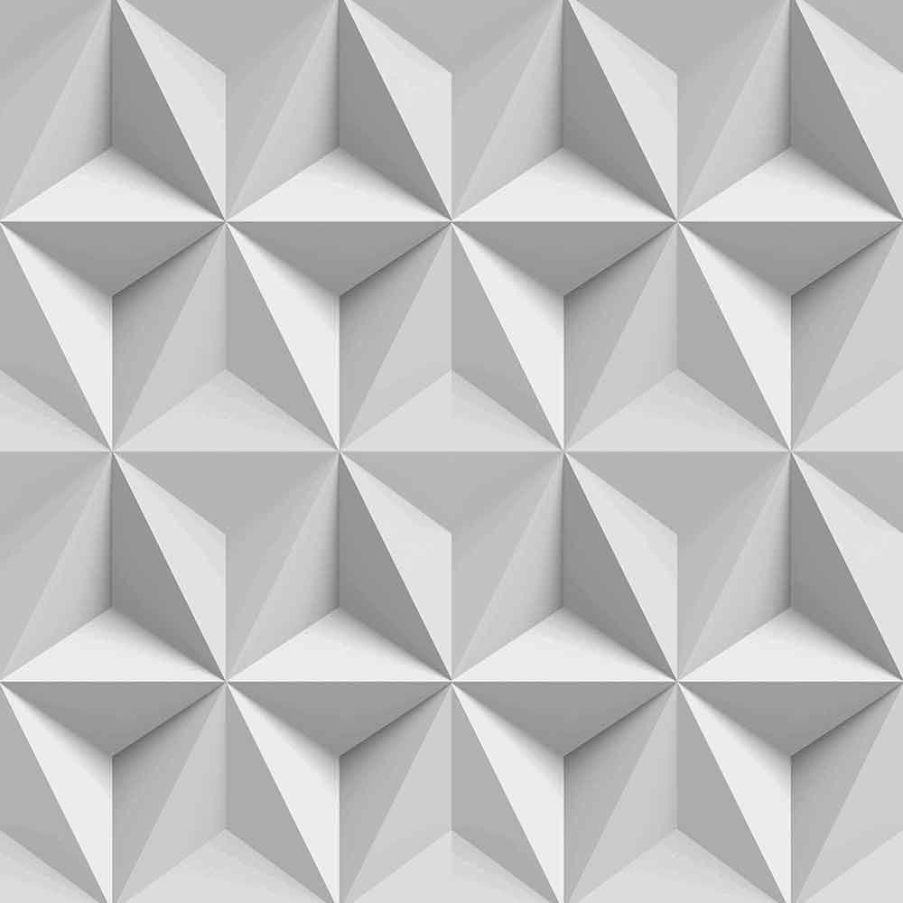 PAPEL DE PAREDE EFEITO 3D ESTRELAS TONS DE CINZA E BRANCO