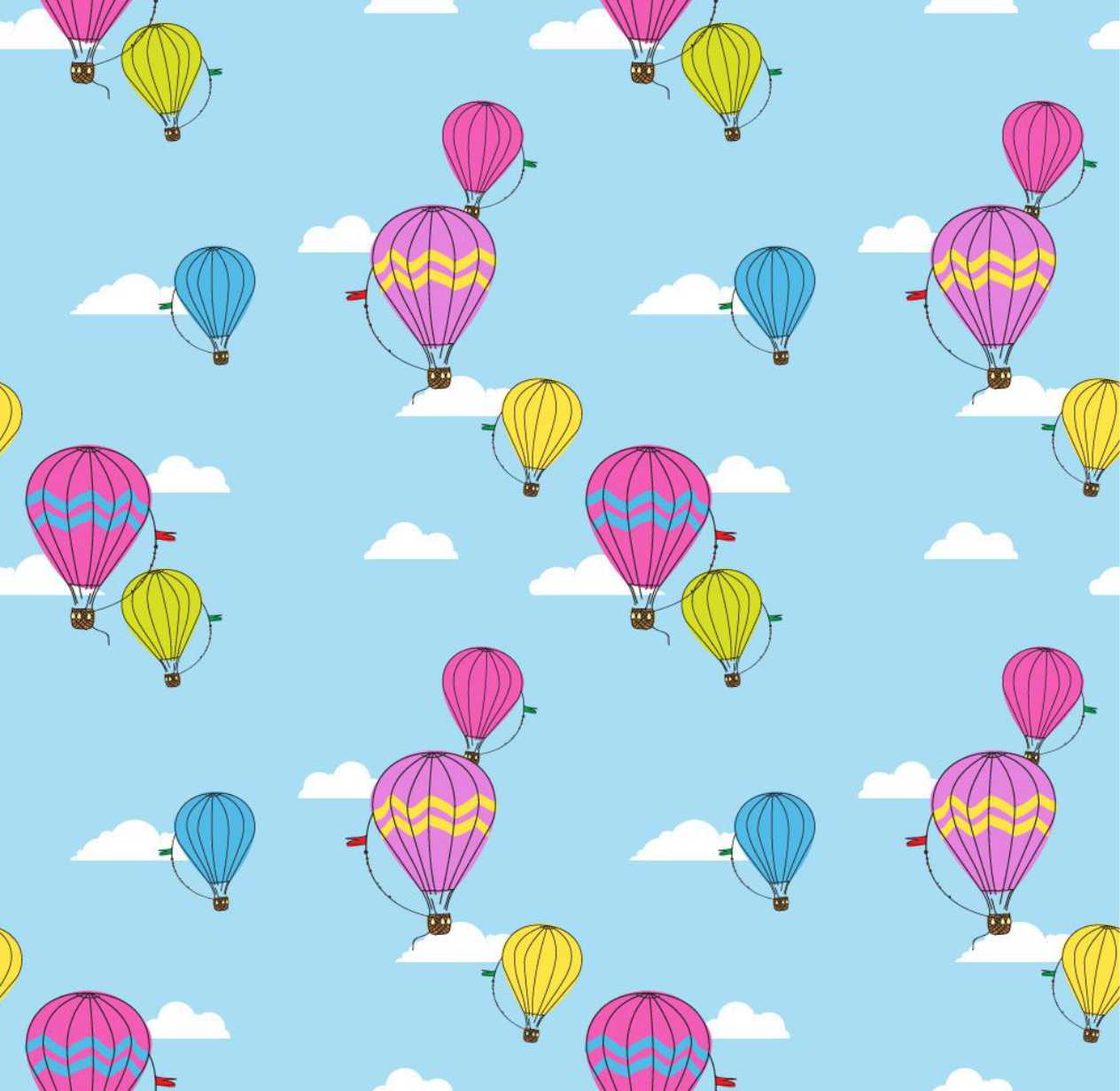 PAPEL DE PAREDE BALÕES COLORIDOS COM FUNDO AZUL