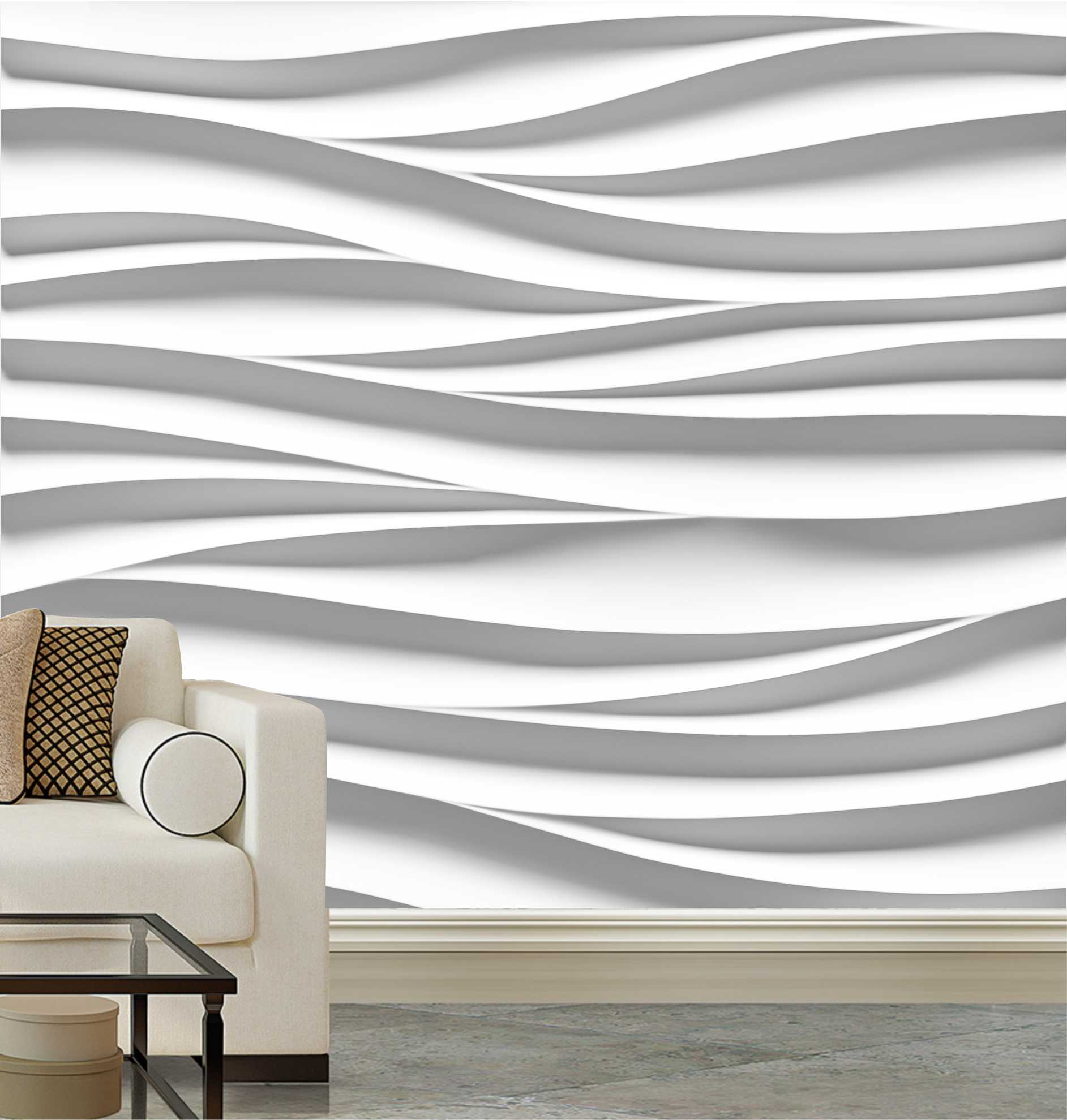 PAPEL DE PAREDE EFEITO 3D ONDAS GRANDES