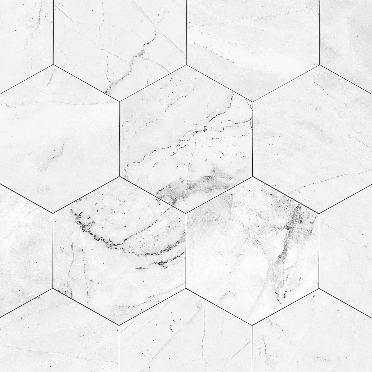 PAPEL DE PAREDE HEXAGONAL COM EFEITO MARMORE