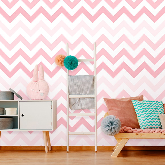 PAPEL DE PAREDE LAVAVEL CHEVRON TONS DE ROSA