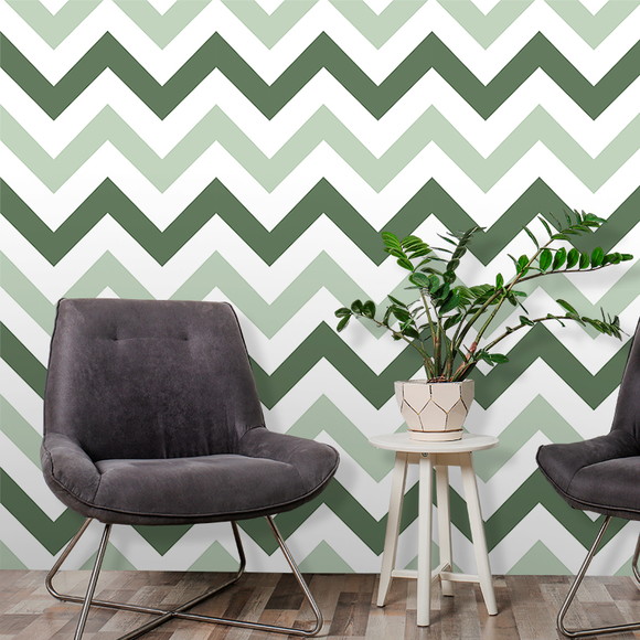 PAPEL DE PAREDE LAVAVEL CHEVRON TONS DE VERDE