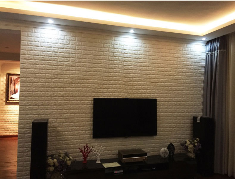 REVESTIMENTO 3D PVC TIJOLINHO BRANCO (TIJOLO) - JA APLICADO