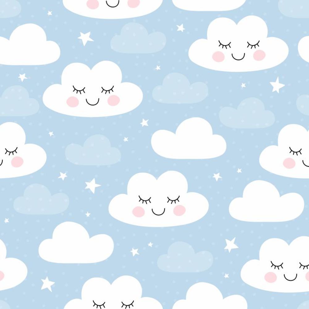 PAPEL DE PAREDE NUVENS COM ESTRELAS