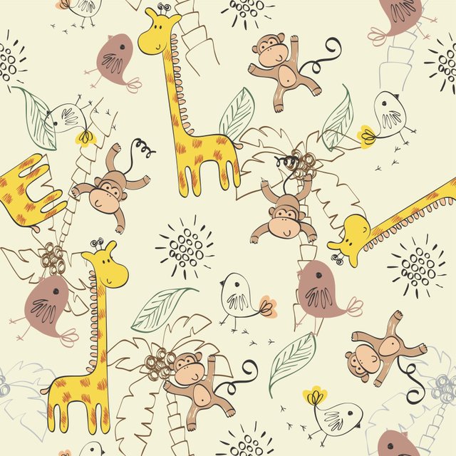 PAPEL DE PAREDE SAFÁRI FUNDO AMARELO CLARO