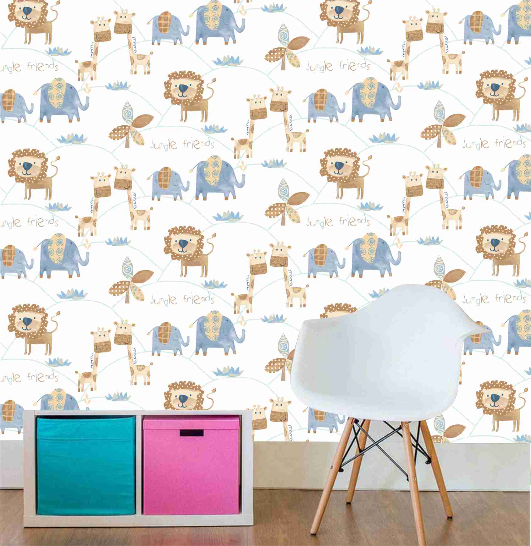 PAPEL DE PAREDE SAFÁRI AQUARELA
