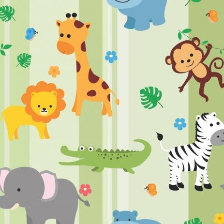 PAPEL DE PAREDE SAFÁRI COM LISTRAS