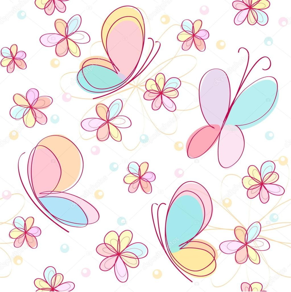Papel De Parede De Flores E Borboletas 100+] Papéis De Parede De