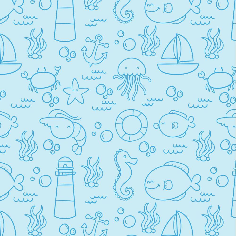 PAPEL PAREDE FUNDO DO MAR TONS DE AZUL