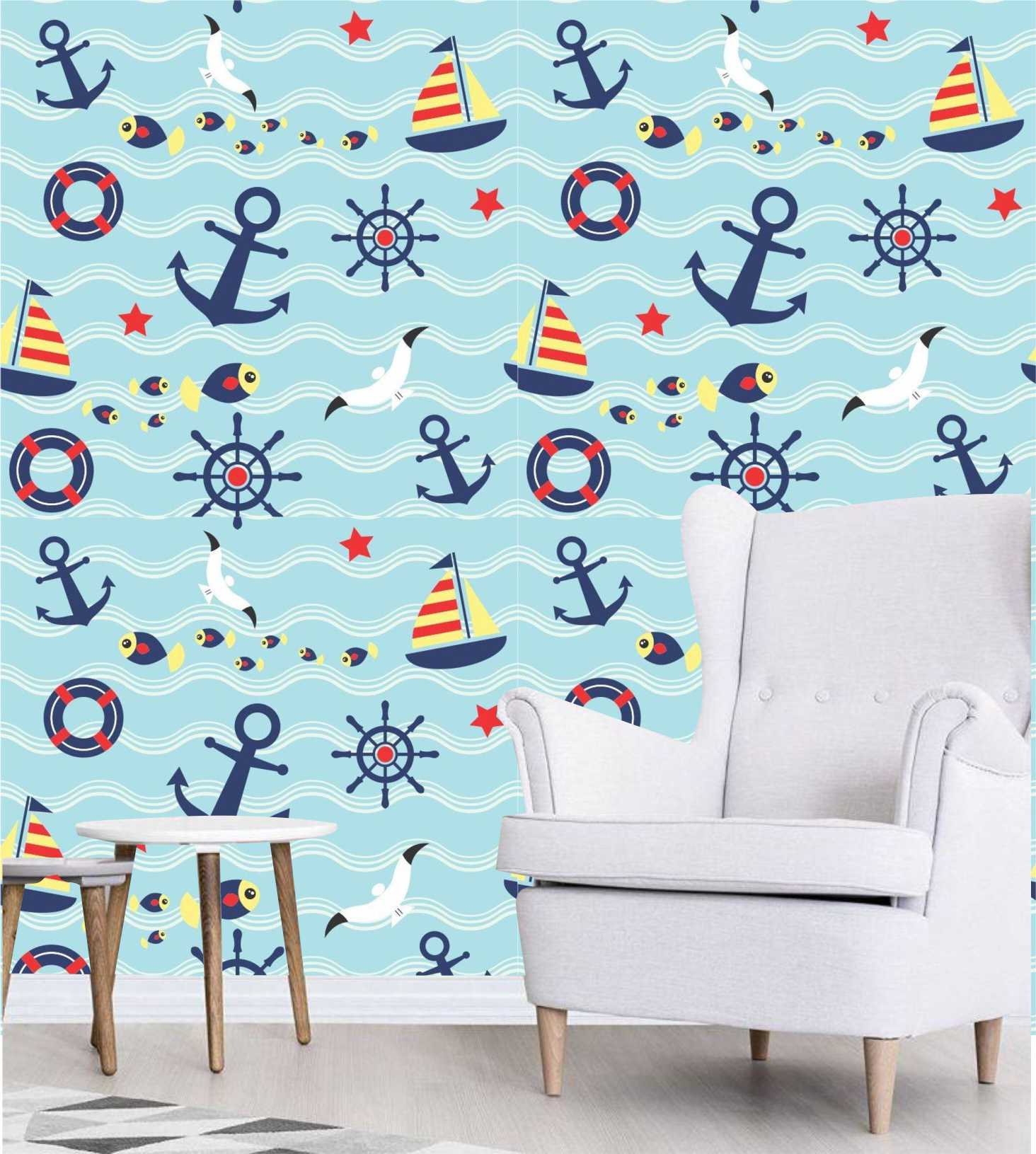 PAPEL DE PAREDE INFANTIL MARINHEIRO