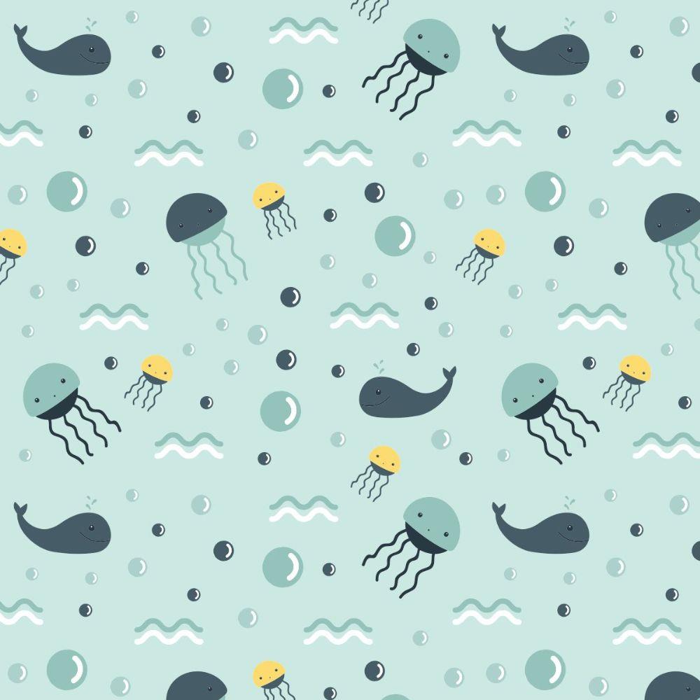 PAPEL DE PAREDE FUNDO DO MAR - FUNDO VERDE
