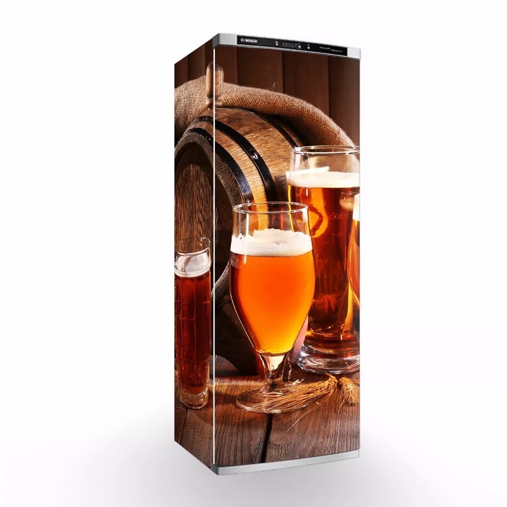 ENVELOPAMENTO ADESIVO GELADEIRA CERVEJA COM BARRIL - COMPLETA / SÓ A PORTA