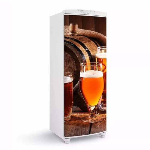 ENVELOPAMENTO ADESIVO GELADEIRA CERVEJA COM BARRIL - COMPLETA / SÓ A PORTA