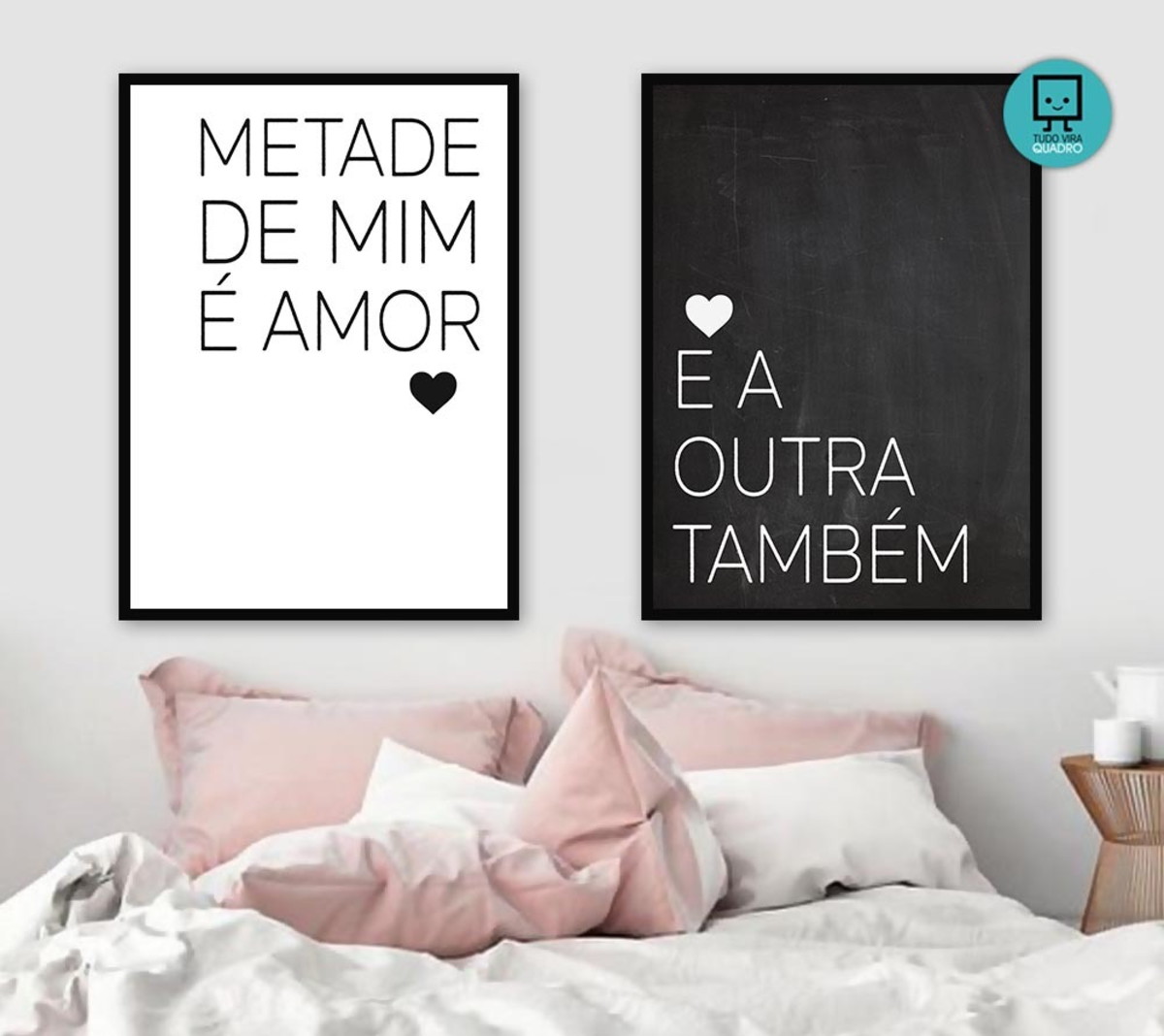 QUADROS QUARTO CASAL - METADE DE MIM - 90 X 50 (CADA)