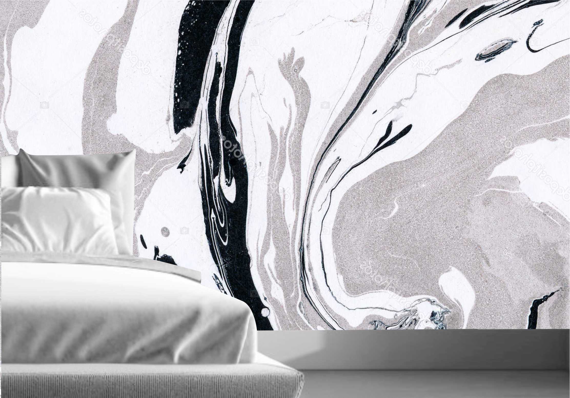 PAPEL DE EFEITO MARMORE PINTURA PRETO BRANCO E CINZA