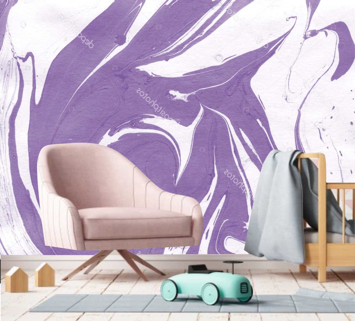 PAPEL PAREDE EFEITO MÁRMORE PINTURA LILAIS