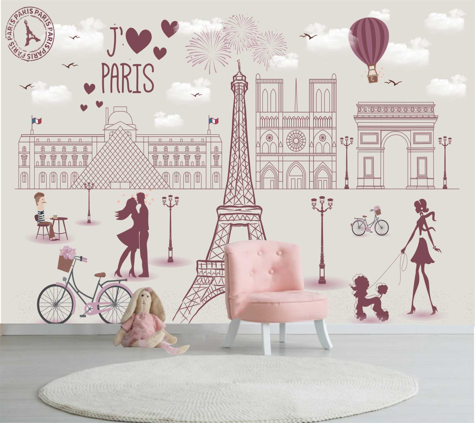 PAPEL DE PAREDE PARIS LOVE