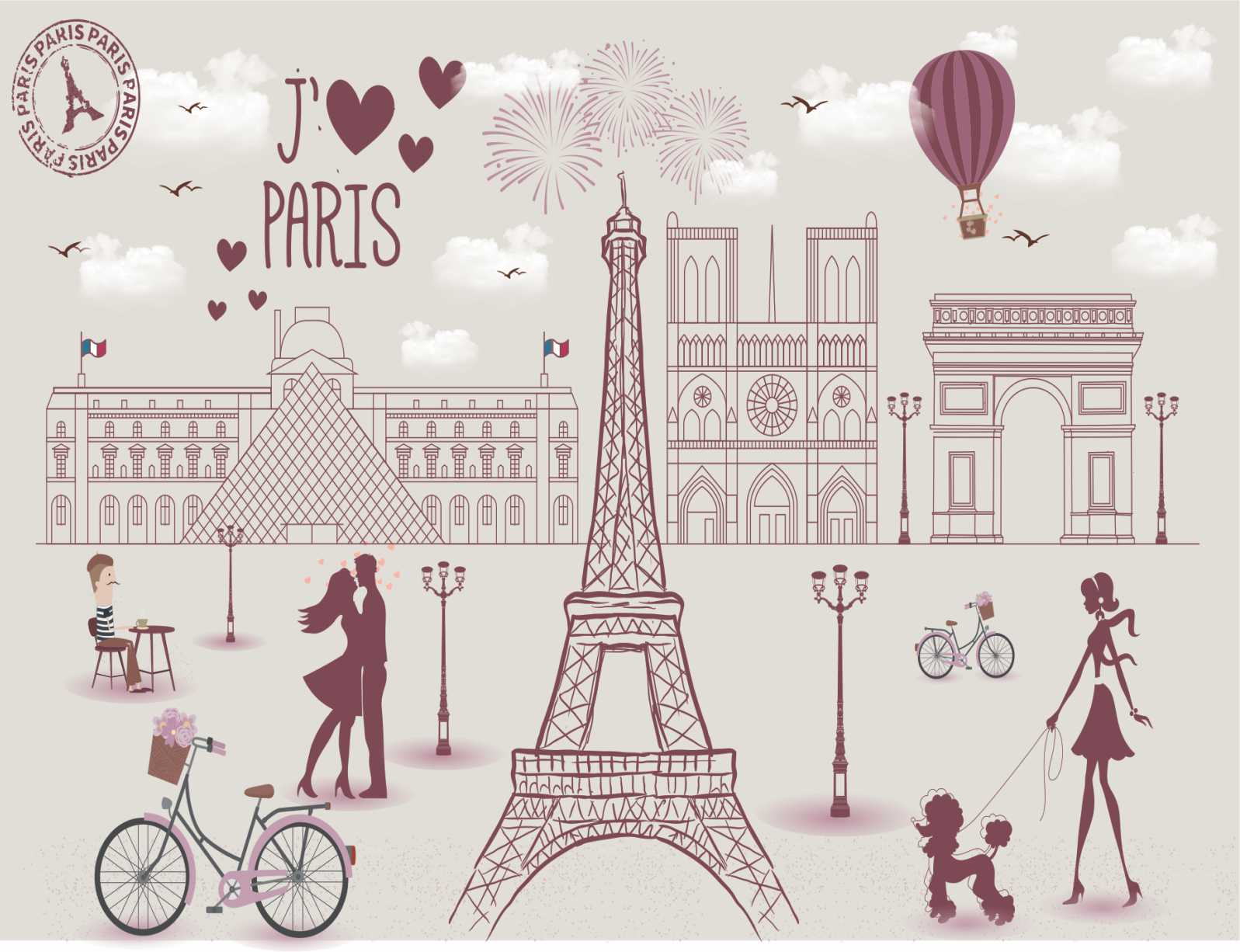 PAPEL DE PAREDE PARIS LOVE