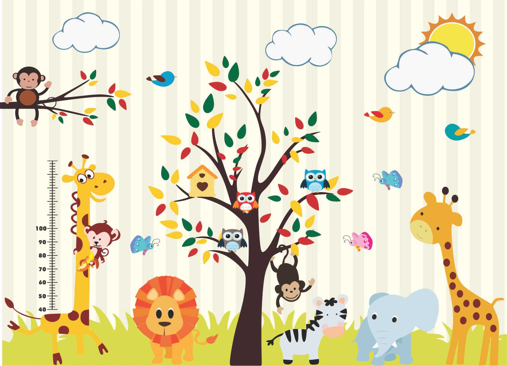 PAPEL DE PAREDE SAFÁRI INFANTIL