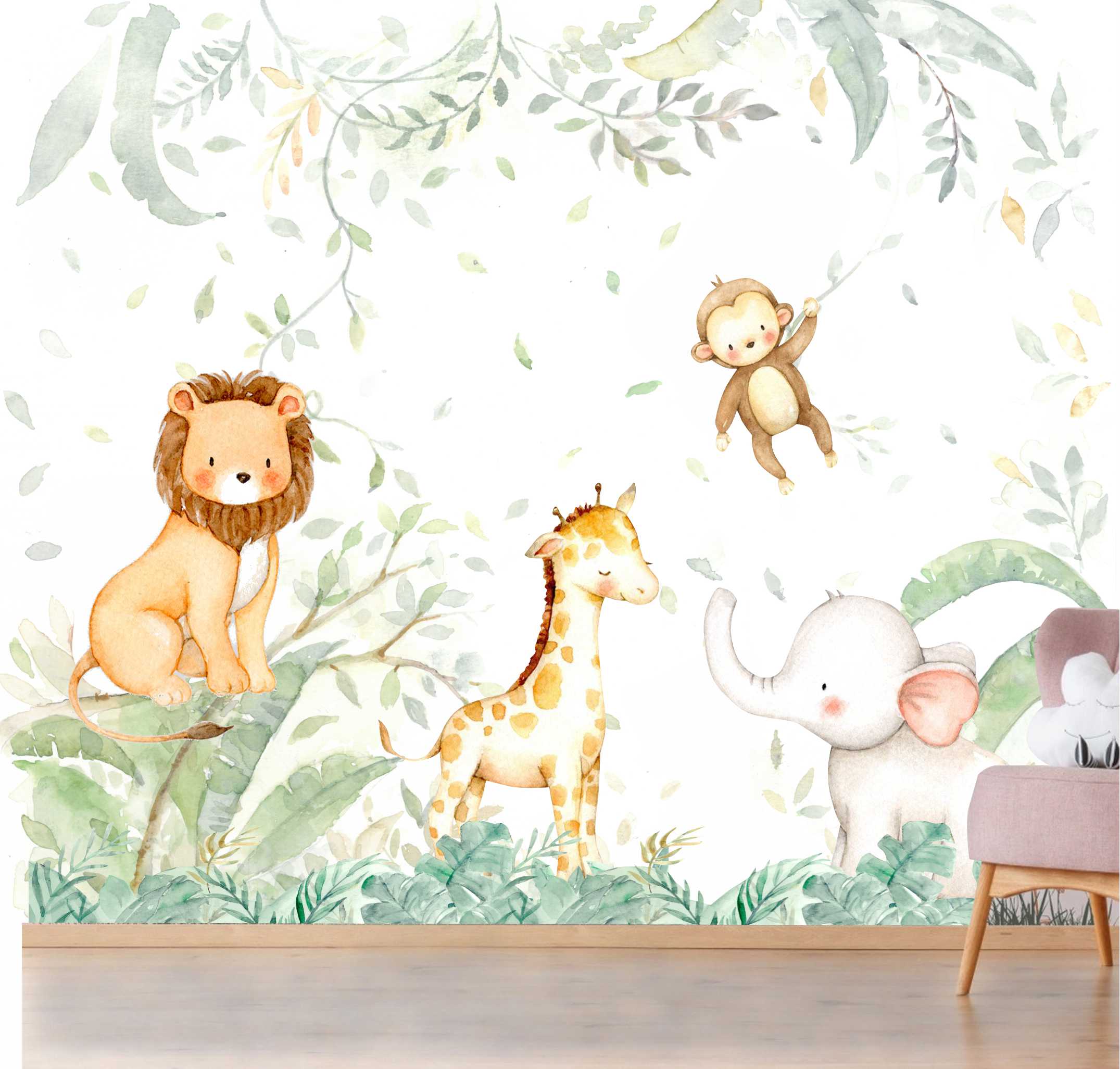 papel de parede safari infantil bh