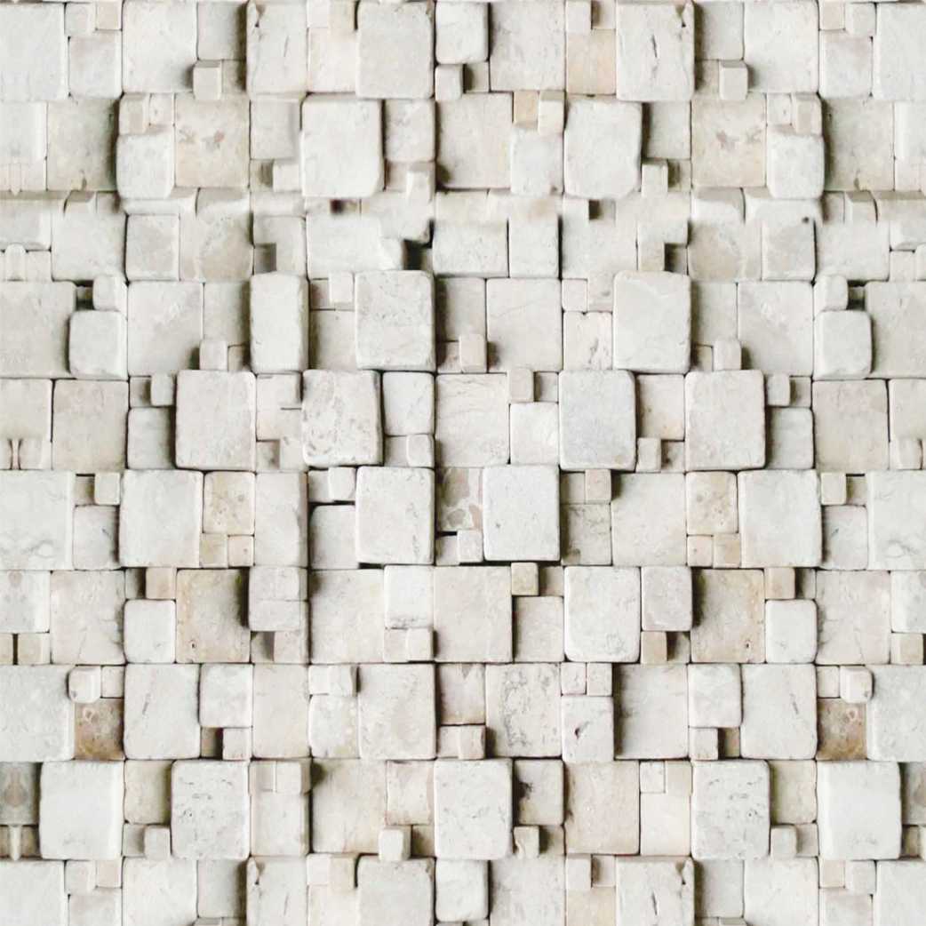 PAPEL DE PAREDE PEDRAS CANJIQUINHA BRANCA