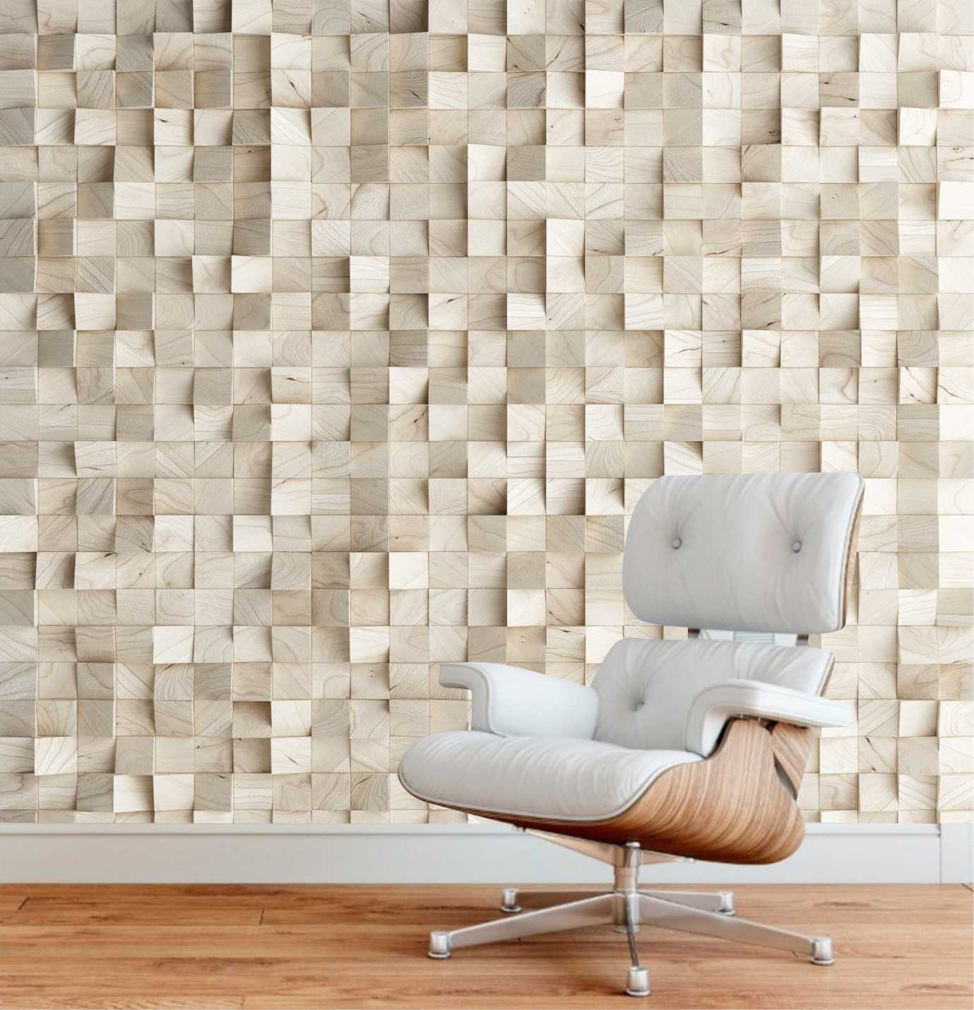 PAPEL PAREDE PEDRAS EM CUBOS 3D