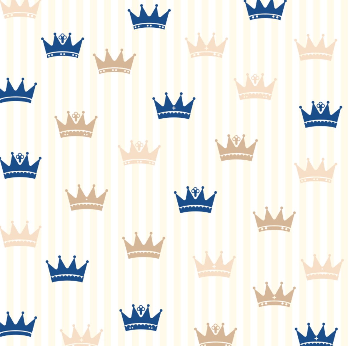 PAPEL PAREDE COROAS AZUL E DOURADO