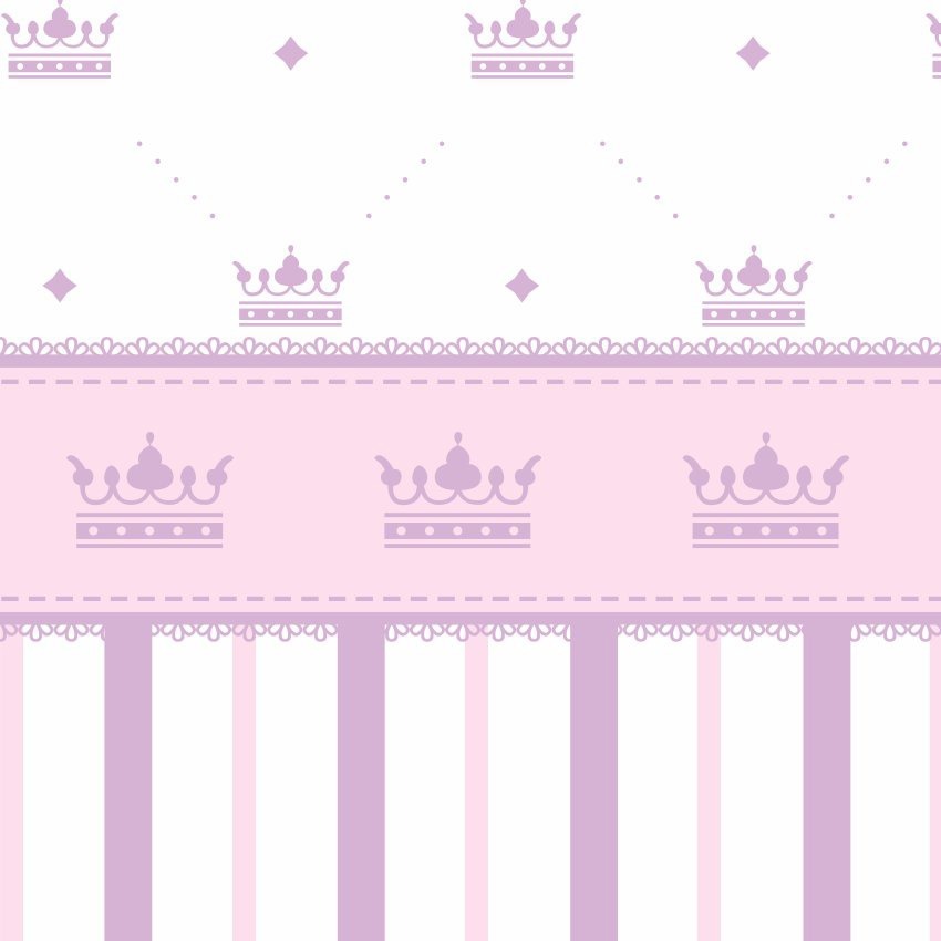 PAPEL PAREDE MEIA PAREDE COM COROAS E LISTRAS