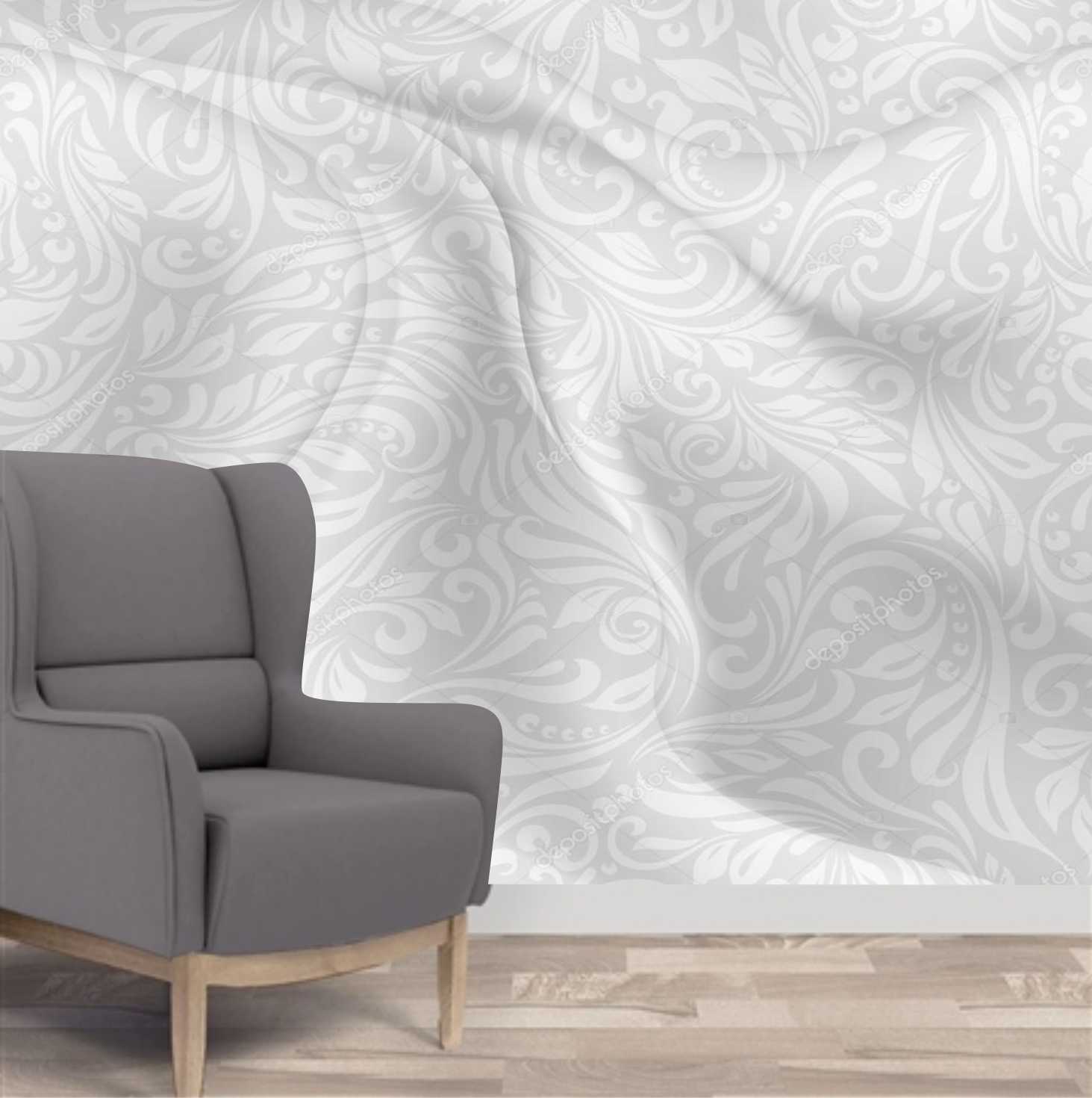 PAPEL DE PAREDE FLORAL COM EFEITO LENÇOL 3D