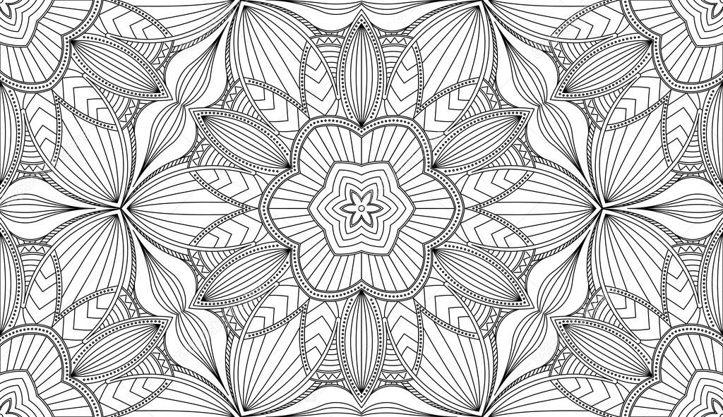 PAPEL DE PAREDE MANDALA PRETO E BRANCO