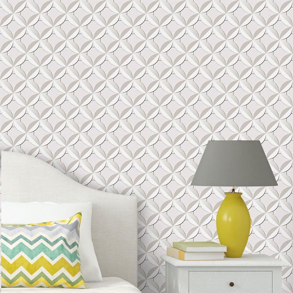 PAPEL DE PAREDE EFEITO 3D CIRCULA FLOWER
