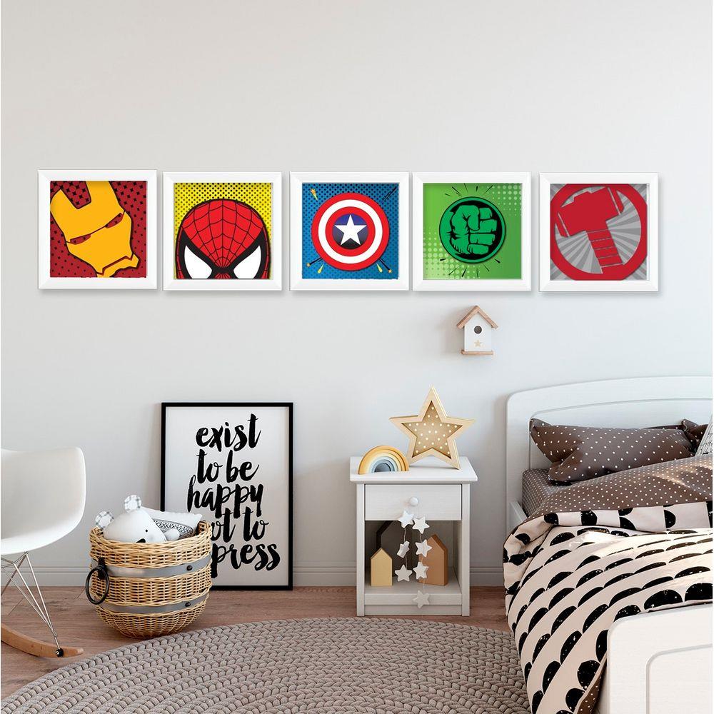 CONJUNTO DE QUADROS HERÓIS MAVEL